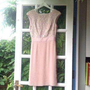 Ted baker pleated pink dress - small